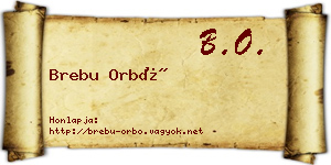 Brebu Orbó névjegykártya